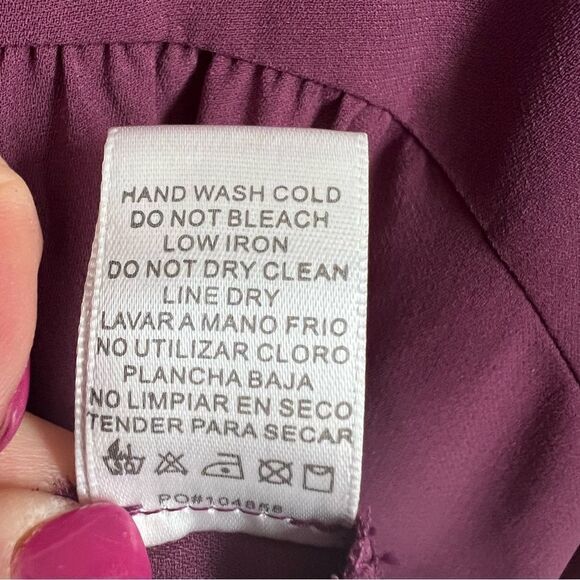 Stitch Fix Staccato Blouse Top Small Draped 3/4 Sleeve Tie Neck - Picture 6 of 7